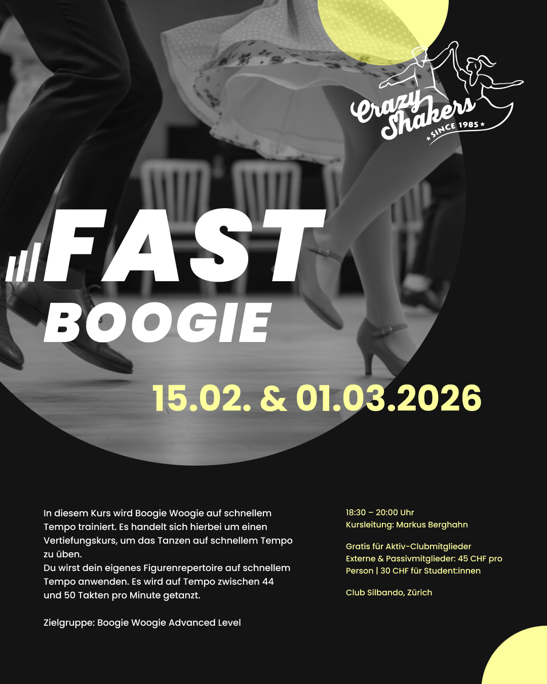 Spezialkurs Fast Boogie 15.2. & 1.3.